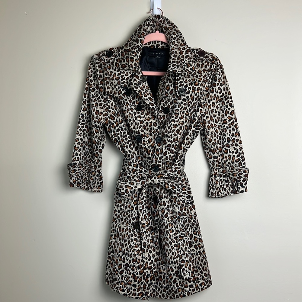 Better B Double Breasted Leopard Print Swing Coat